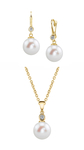 Süßwasserperlen- & Diamant-Schmuckset Michelle