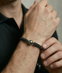 Geflochtenes Wave-Armband für Herren mit Tahiti-Südseeperle - Verschiedene Größen - Zweites Bild