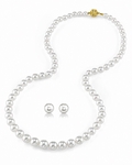 6.0-8.0mm Hanadama-Perlenkette und Ohrring-Set - Zweites Bild