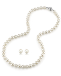 Hanadama-Perlenkette und Ohrring-Set (6,5–7,0 mm)