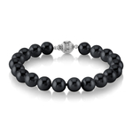 8.5-9.0mm Schwarzes Süßwasserperlenarmband - AAA-Qualität