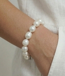 ~9-10mm White South Sea Baroque Pearl Bracelet - Secondary Image~