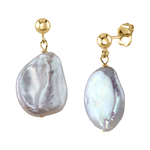 White Freshwater Baroque Pearl Alaya Earrings
