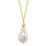 15mm White Freshwater Baroque Pearl Solitaire Designer Pendant