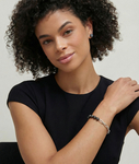 7.5-8.0mm Schwarzes Süßwasserperlen- & Kettenarmband Blake für Damen - Zusatzbild