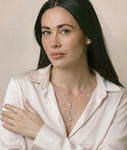 Süßwasserperlen Tincup Selena Anhänger-Halskette - Modelbild