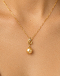 14K-Gold-Anhänger Symphony mit goldener Perle & Diamant - Zusatzbild