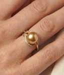 Goldene Perle & Diamant Willow-Ring - Sekundäres Bild