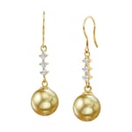 Golden Pearl & Lab Grown Diamond Lydia Earrings