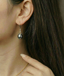 ~10-11mm Tahitian South Sea Pearl Rose Gold Plated Olive Drop Pendant and Earrings Set - Secondary Image~