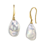 12mm White Freshwater Baroque Pearl Savanah Earrings