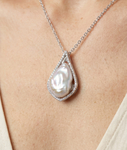 ~White Freshwater Baroque Coin Pearl Majestic Pendant - Secondary Image~