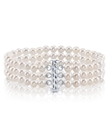 Triple White Freshwater Pearl Bracelet