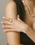 White Freshwater Baroque Pearl Monroe Ring - Model Image