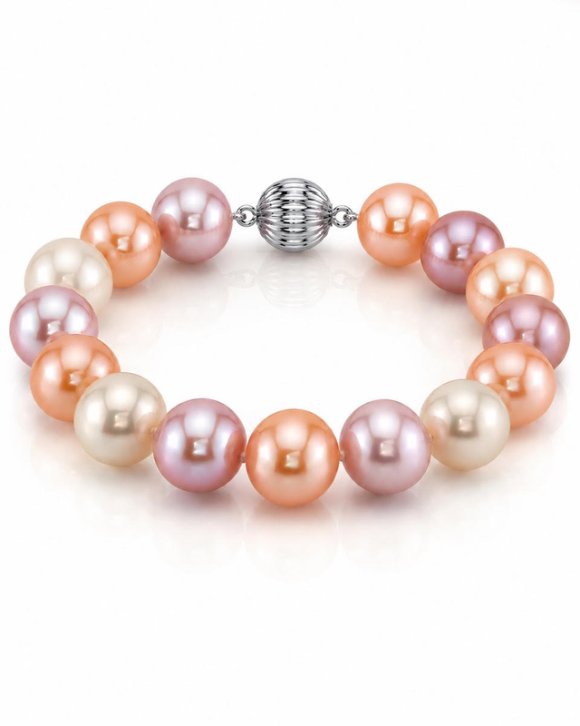 11-12mm Süßwasserperlen-Armband, Multicolor - AAAA-Qualität