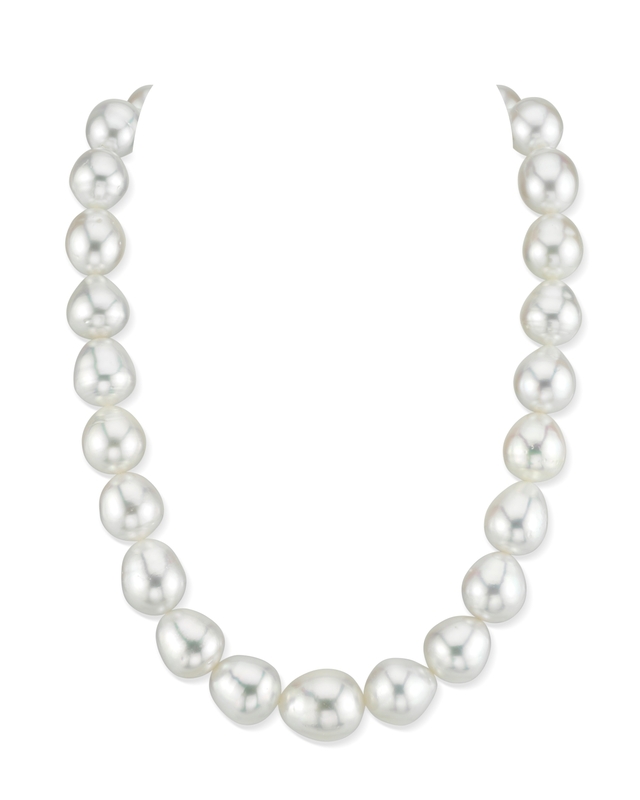 11-13mm White South Sea Drop Shape Pearl Necklace - PSL Certified