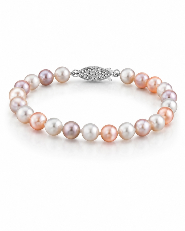 6.5-7.0mm mehrfarbiges Süßwasser-Perlenarmband - AAA-Qualität