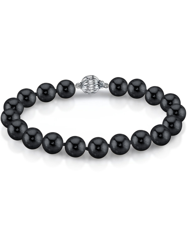 6.5-7.0mm Schwarzes Süßwasserperlenarmband - AAA-Qualität