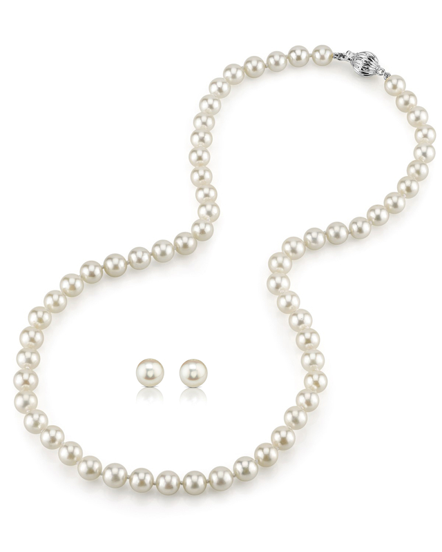 Hanadama-Perlenkette und Ohrring-Set (6,5–7,0 mm)