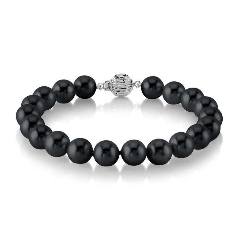 8.5-9.0mm Schwarzes Süßwasserperlenarmband - AAA-Qualität