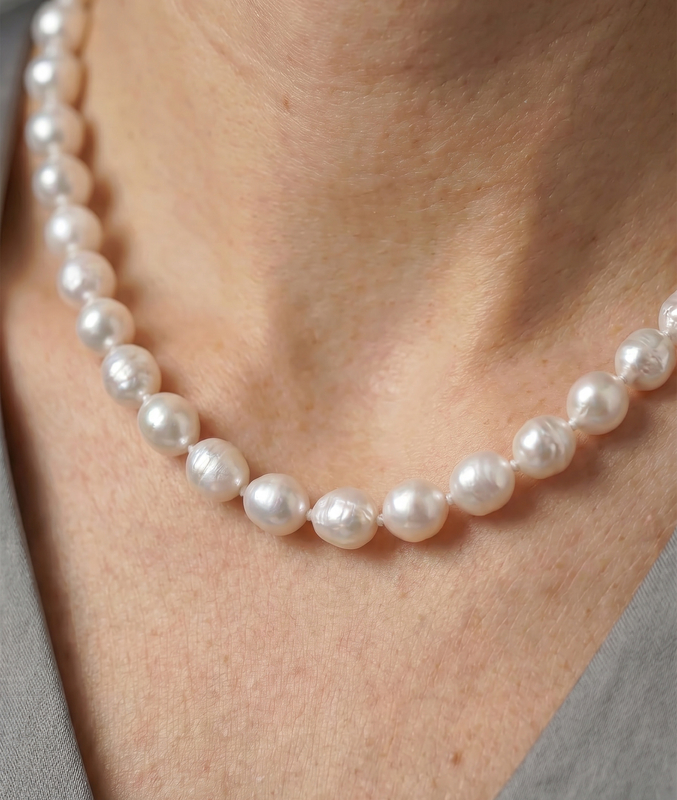 ~8.0-8.5mm Japanese Akoya Baroque Pearl Necklace - Secondary Image~