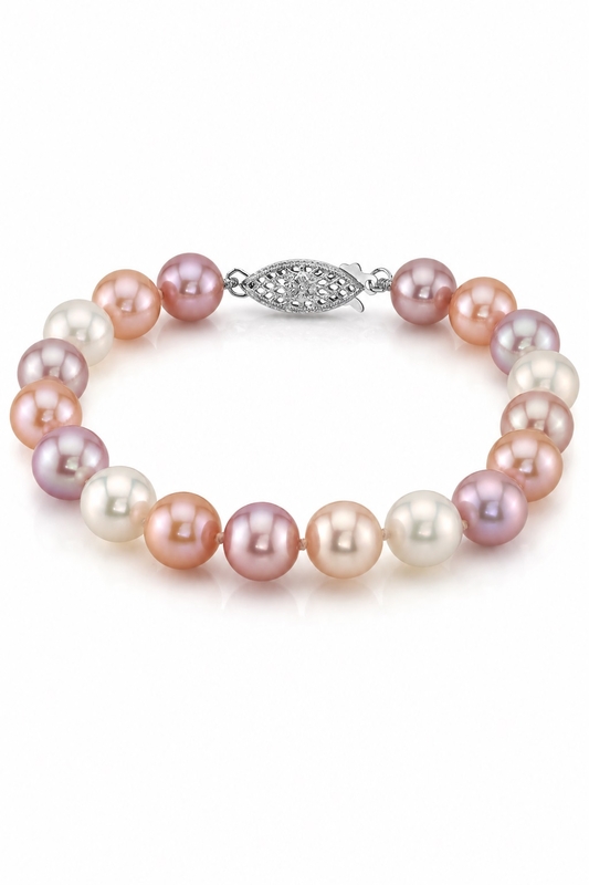 8.5-9.5mm mehrfarbiges Süßwasser-Perlenarmband - AAA-Qualität