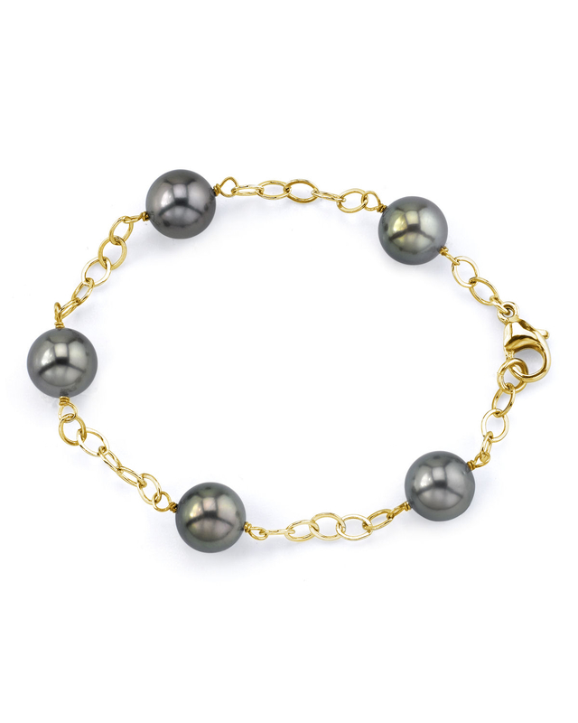 Tincup-Armband mit 9–10 mm tahitischen Südseeperlen