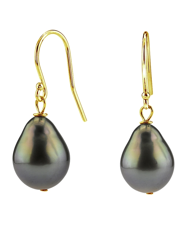 Tincup-Hängeohrringe aus 14K Gold mit tropfenförmigen Tahiti-Südseeperlen
