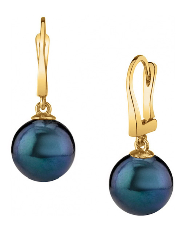 Classic Elegance-Ohrringe mit schwarzen japanischen Akoya-Perlen