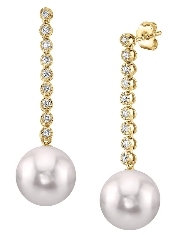 Freshwater Pearl & Diamond Serena Earrings