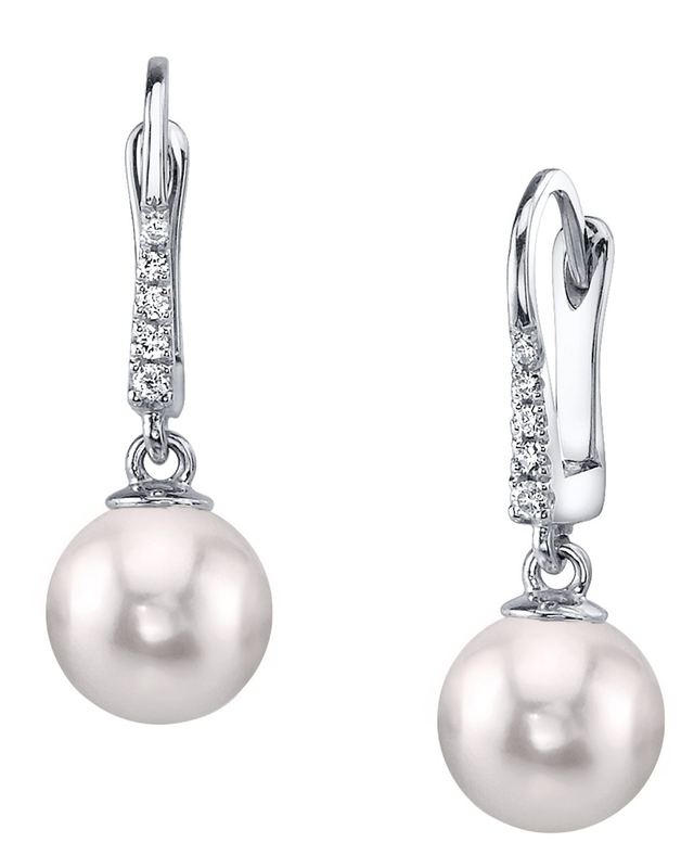 Susan-Ohrringe mit japanischen Akoya-Perlen & Diamant