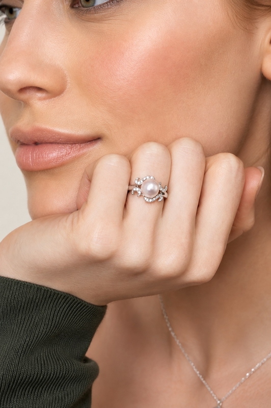 Akoya-Perlen- & Diamantring Crown Jewel - Modellbild