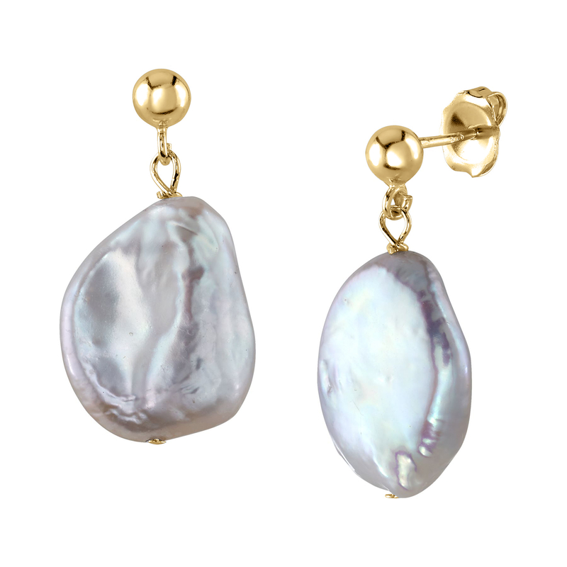 White Freshwater Baroque Pearl Alaya Earrings
