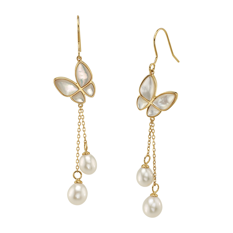 White Freshwater Pearl Gaia Earrings