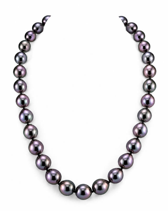9-11mm Aubergine Tahiti Südsee Barock-Perlenkette