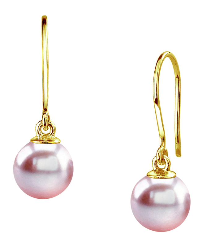 Linda Hängeohrringe aus 14 K Gold mit rosafarbenen Süßwasserperlen