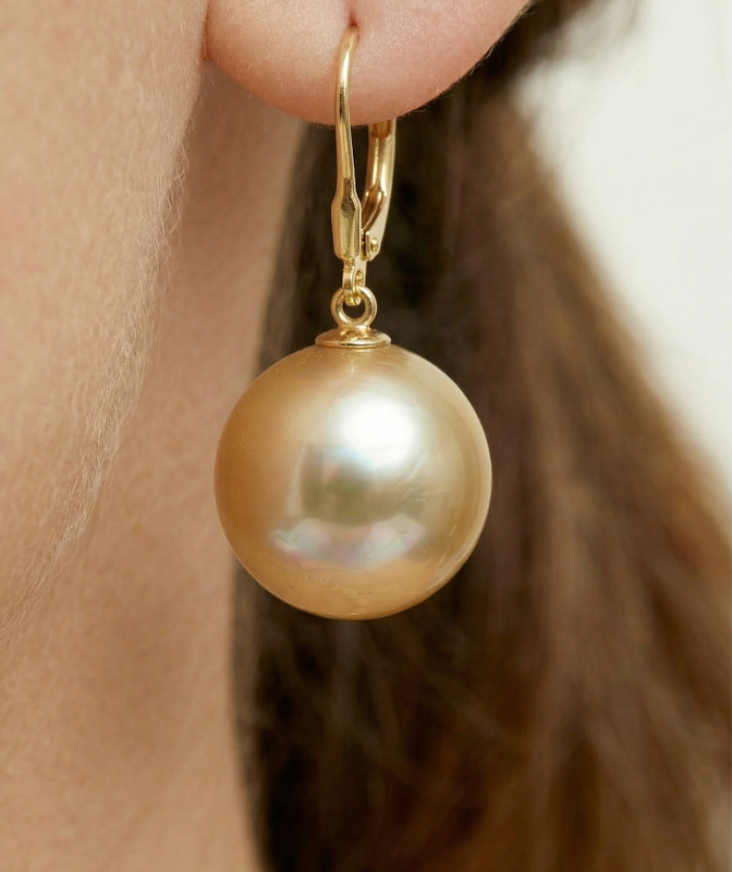Classic Elegance Ohrringe mit goldenen Perlen - Zusatzbild