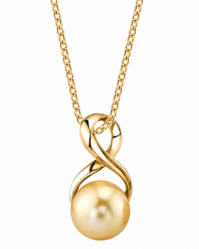 Infinity-Anhänger mit goldener Südseeperle
