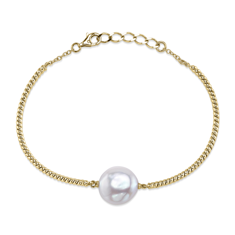 June Armband mit weißen Süßwasser-Barockperlen