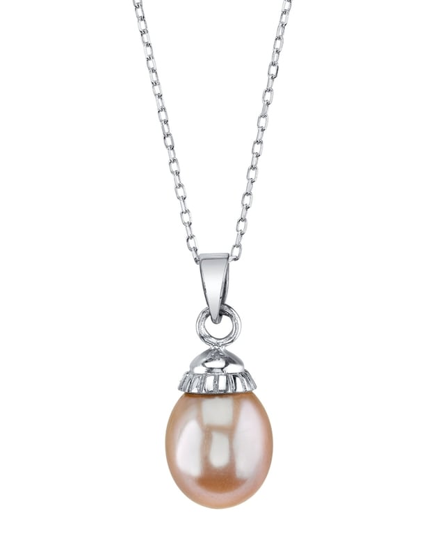 Anhänger Devon aus 14K Gold mit rosafarbener Süßwasser-Zuchtperle