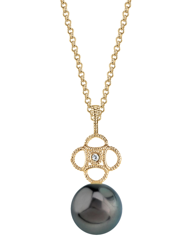 Lacy Anhänger mit tahitischer Südseeperle und Diamant