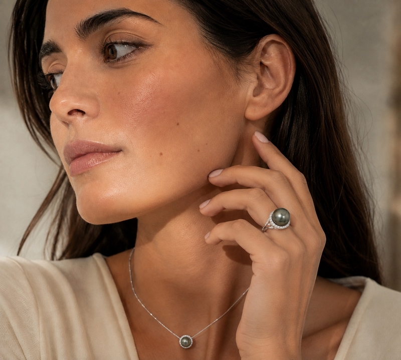 Bella Ring mit tahitischer Südseeperle & Diamanten - Zusatzbild