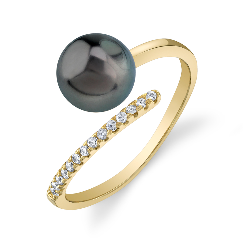 Valentina-Ring mit Tahiti-Südseeperle und Diamanten