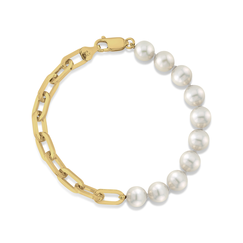 Scarlett Armband mit 7mm weißer Süßwasserperle und Kette