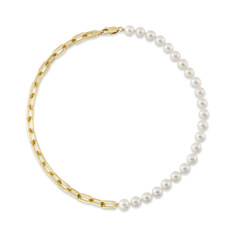 7,0 mm Scarlett Halskette mit weißer Süßwasserperle an Kette