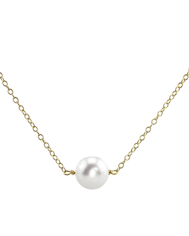 Akoya Solitaire Pearl & Gold Pendant