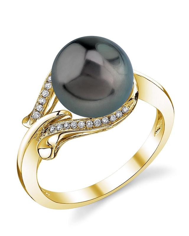 Willow-Ring mit Tahiti-Südseeperle & Diamant