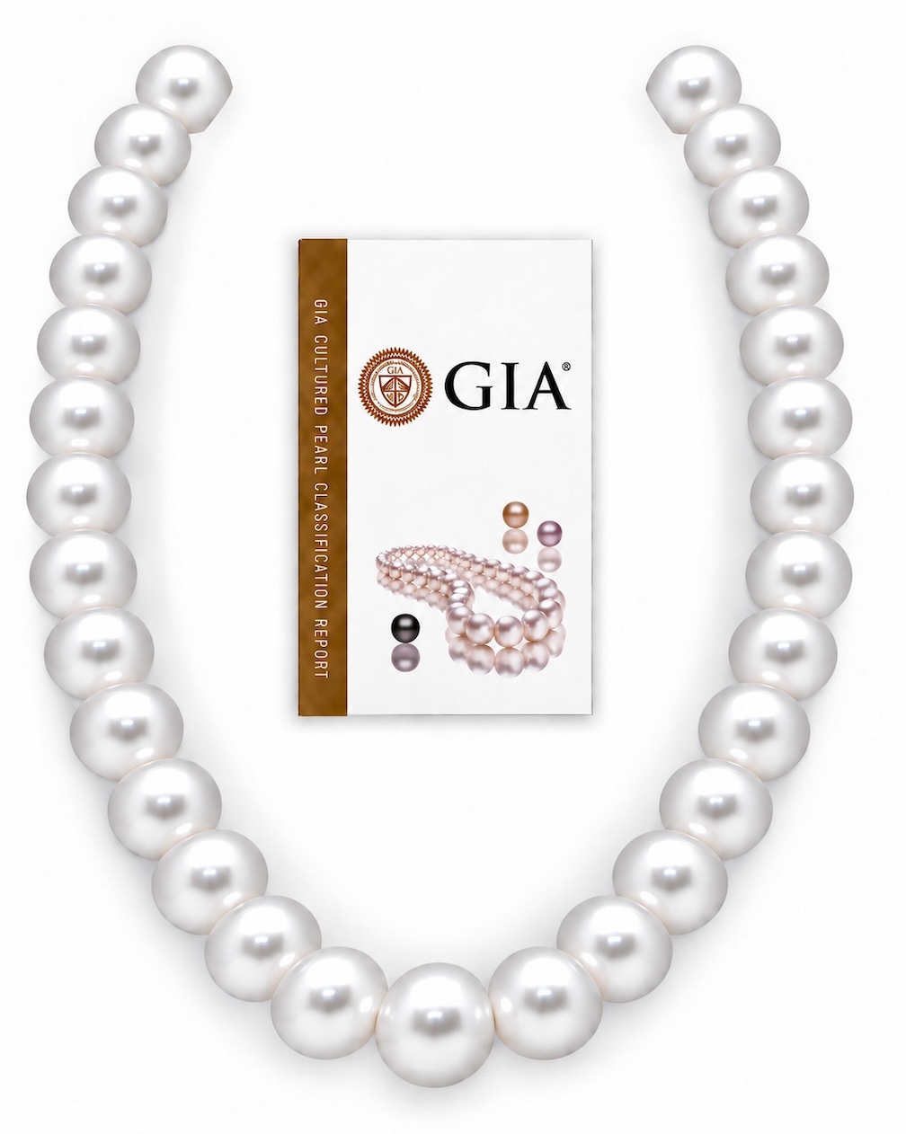 15–18 mm weiße, runde Südsee-Perlenkette – AAAA-Qualität, GIA-zertifiziert
