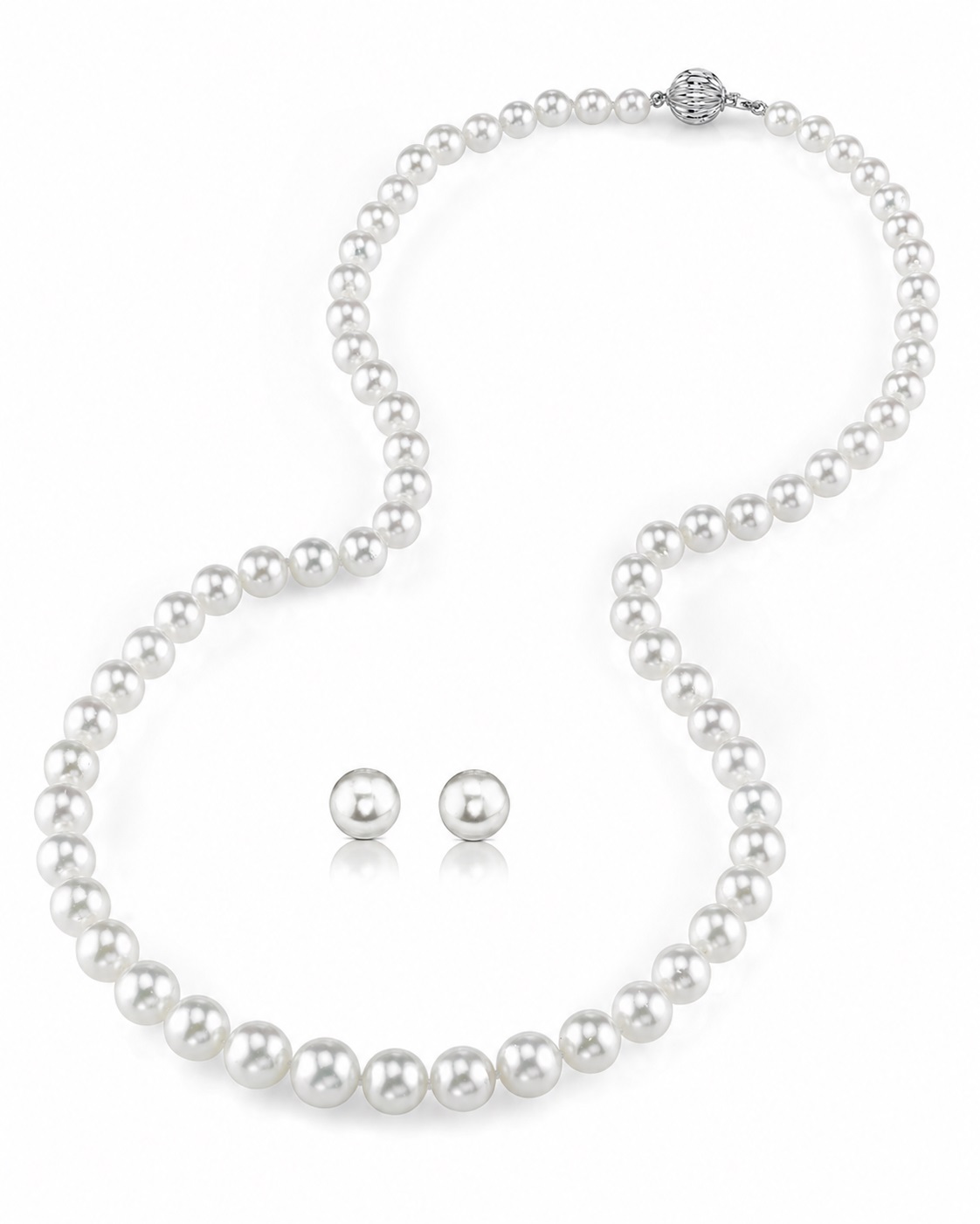 6.0-8.0mm Hanadama-Perlenkette und Ohrring-Set