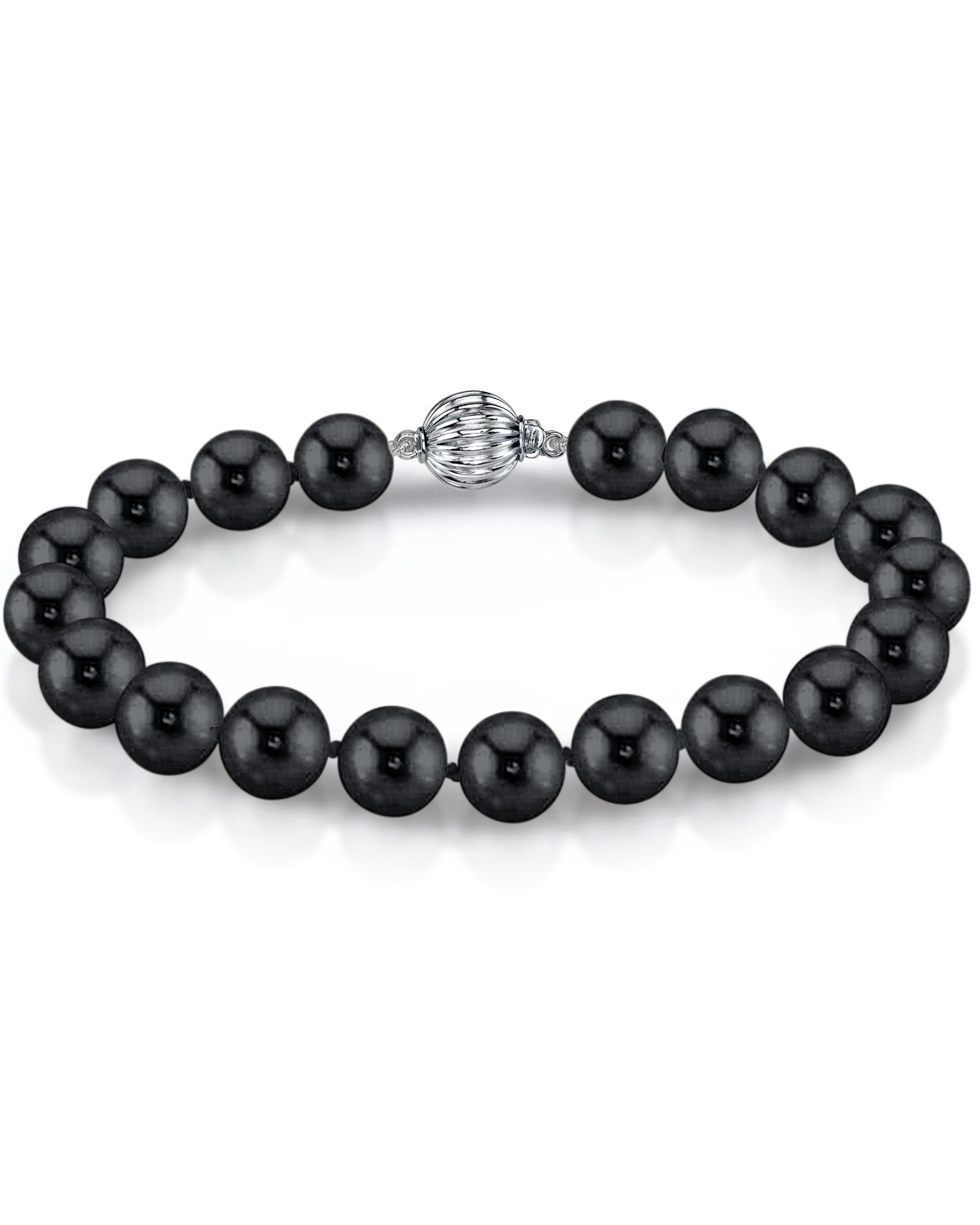 6.5-7.0mm Schwarzes Süßwasser-Perlenarmband - AAA-Qualität